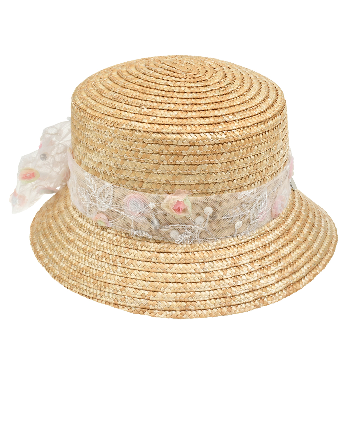 Шляпа с кружевной лентой Il Trenino, размер 54, цвет бежевый