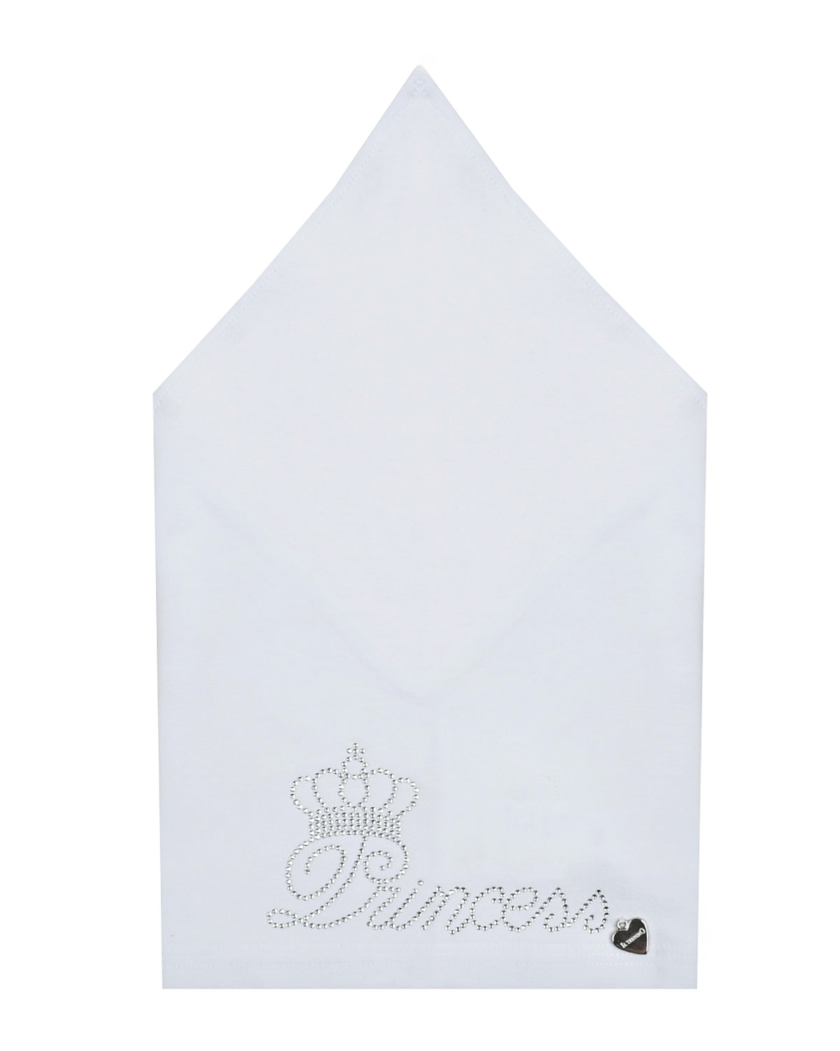 Косынка с надписью "Princess" из страз Il Trenino, размер 51, цвет белый