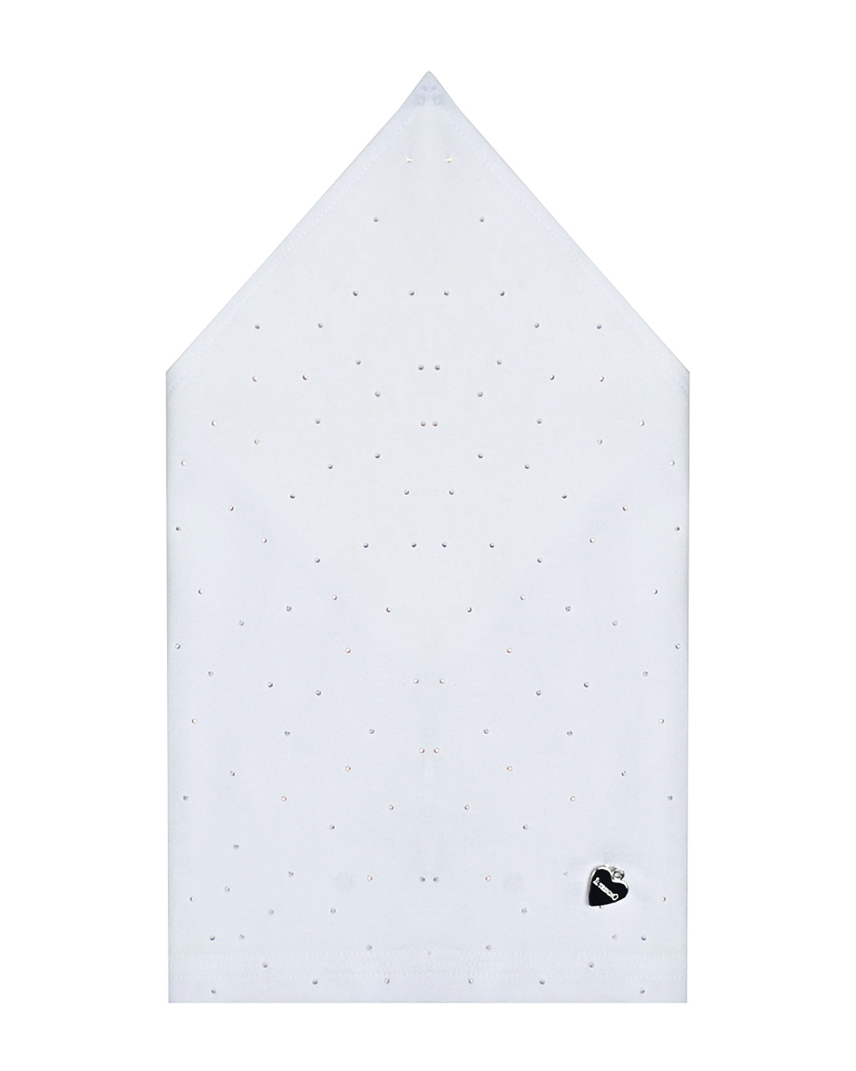 Косынка со стразами и металлическим сердцем Il Trenino, размер 55, цвет белый