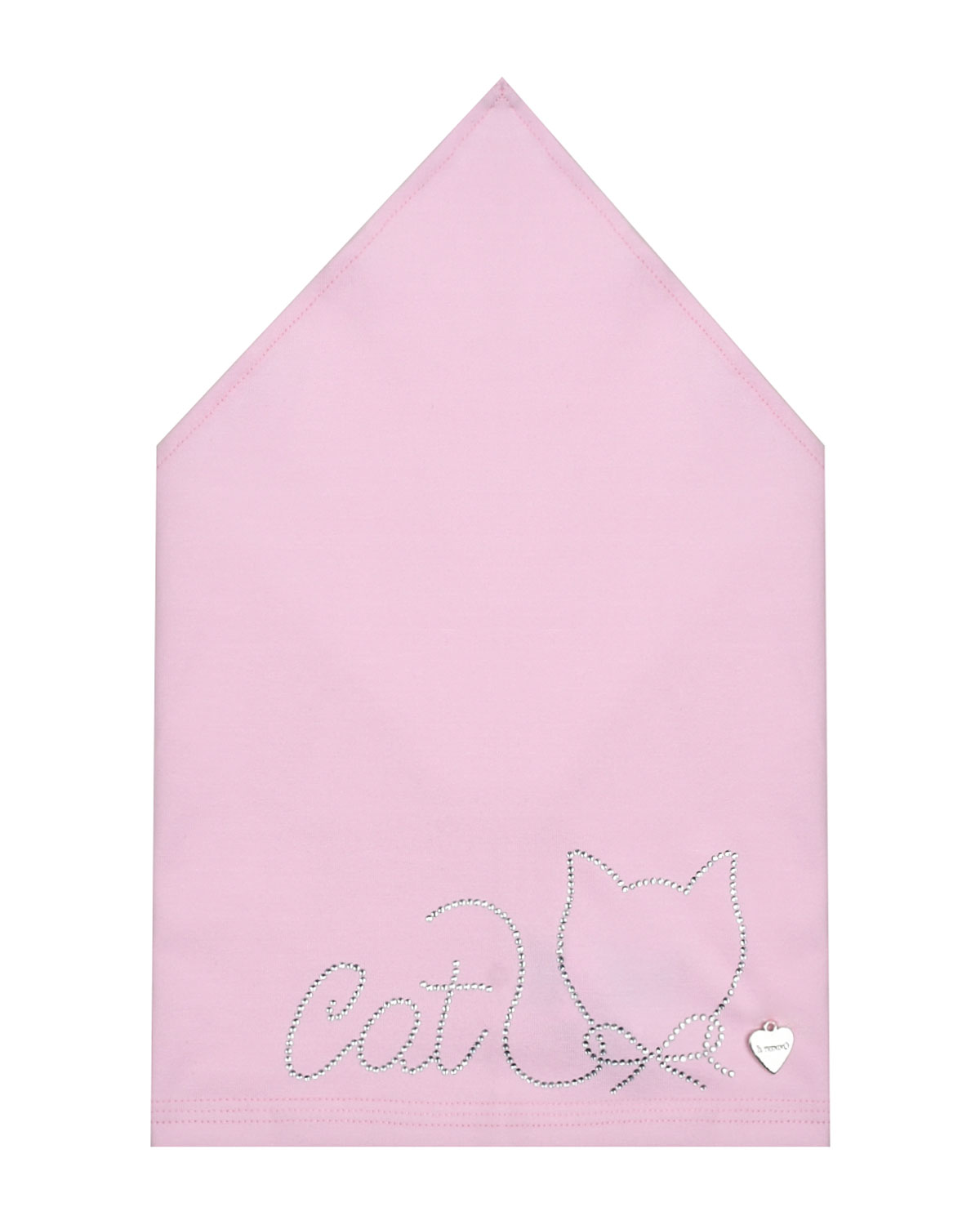 Косынка с рисунком "Кошка" из страз Il Trenino, размер 51, цвет розовый