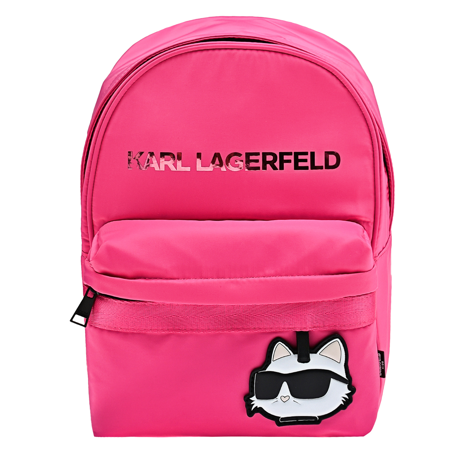 Рюкзак с черным логотипом, розовый Karl Lagerfeld kids