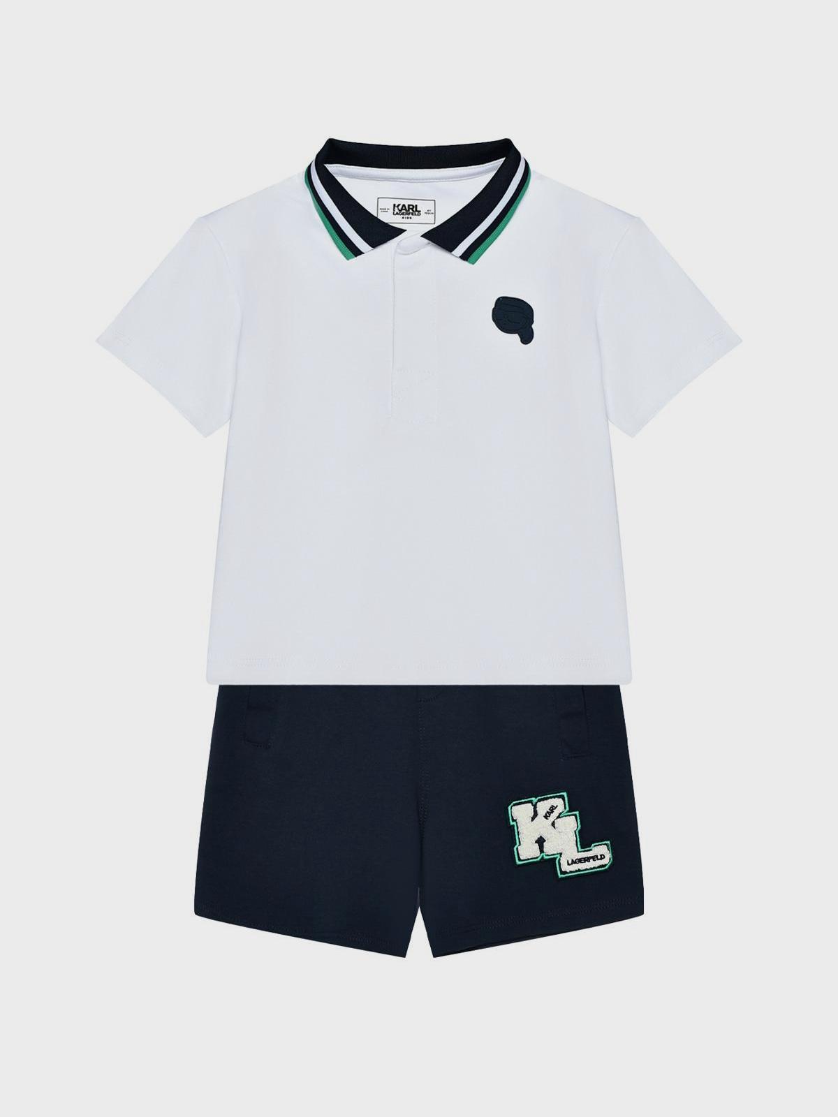 Комплект футболка-поло + бермуды на резинке Karl Lagerfeld kids