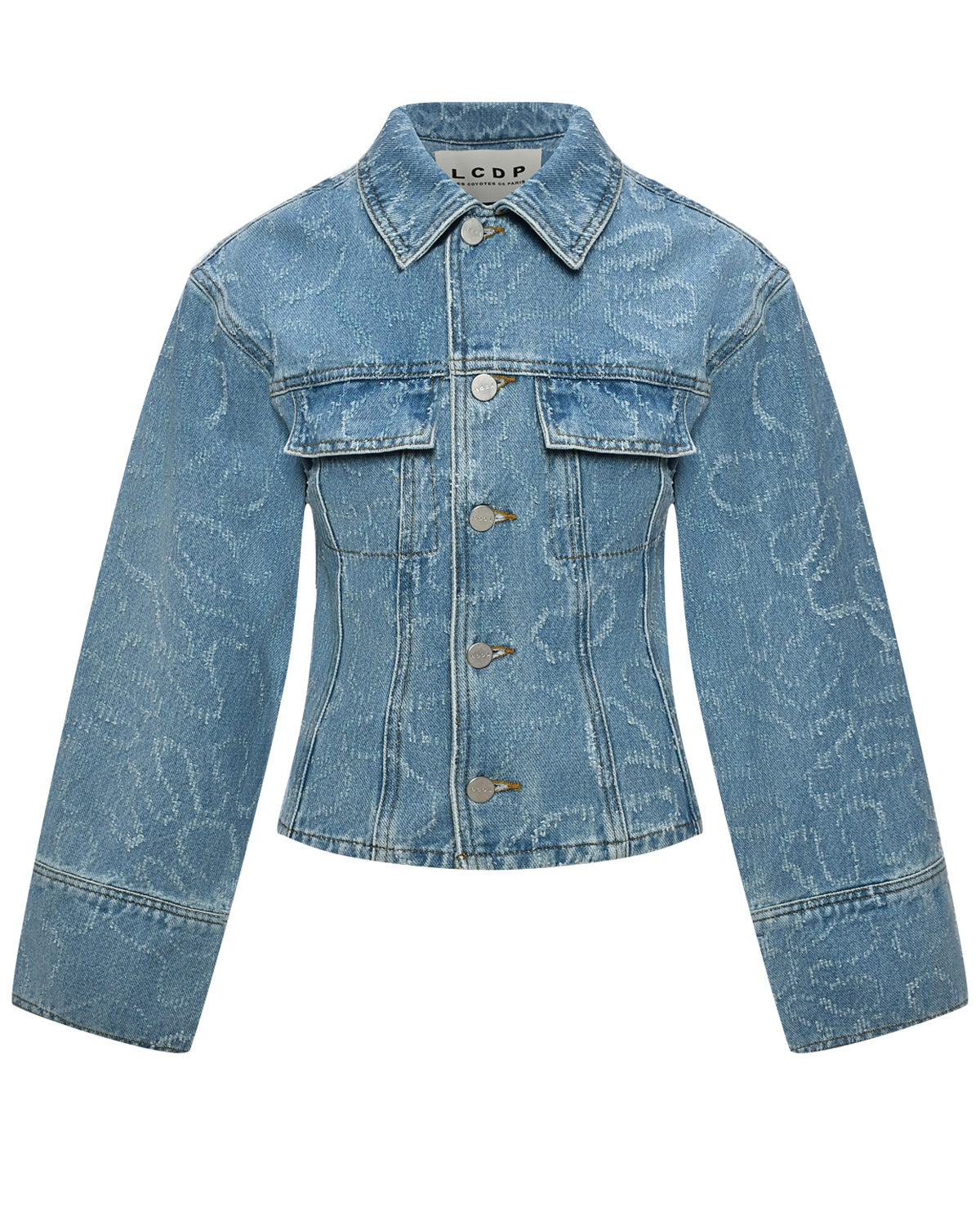 Джинсовая куртка со сплошным узором Les Coyotes de Paris, размер 164, цвет голубой