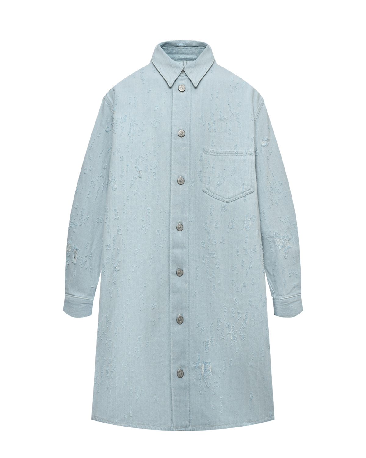 Платье из денима рваная ткань, голубое MM6 Maison Margiela, размер 176, цвет нет цвета - фото 1