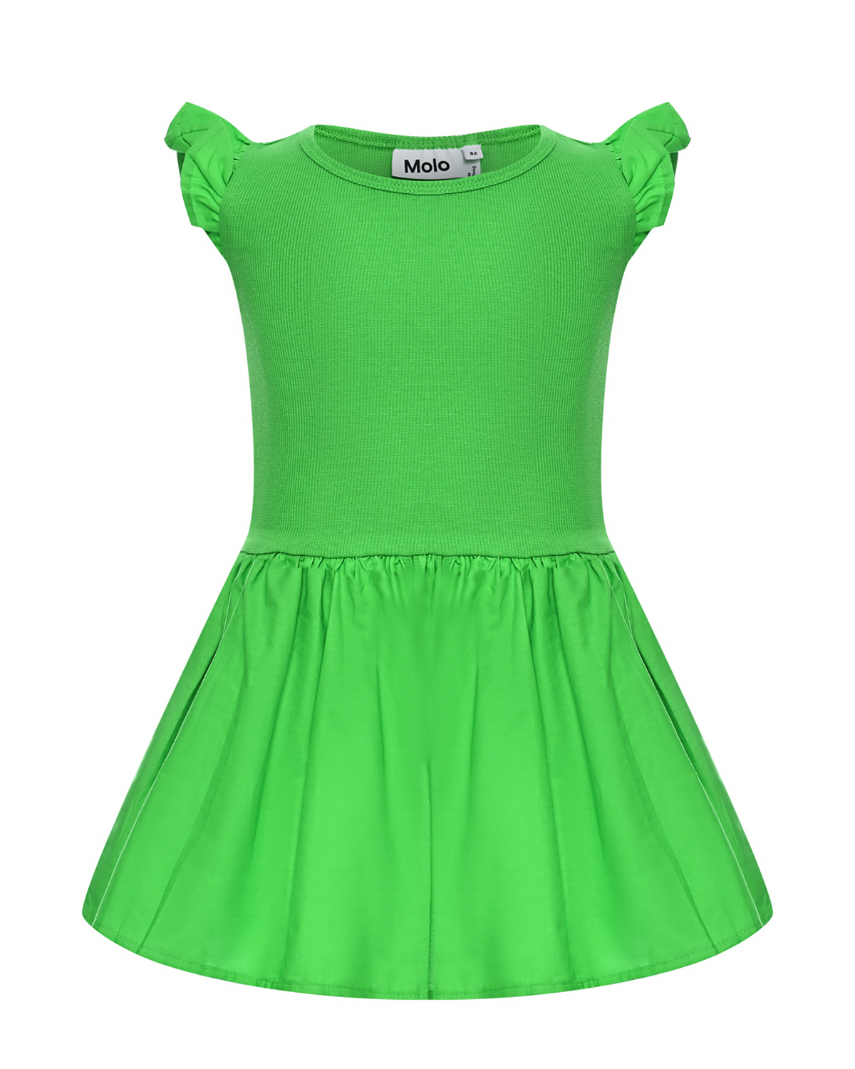 Платье с рукавами-крылышками, зеленое Molo, размер 86, цвет нет цвета