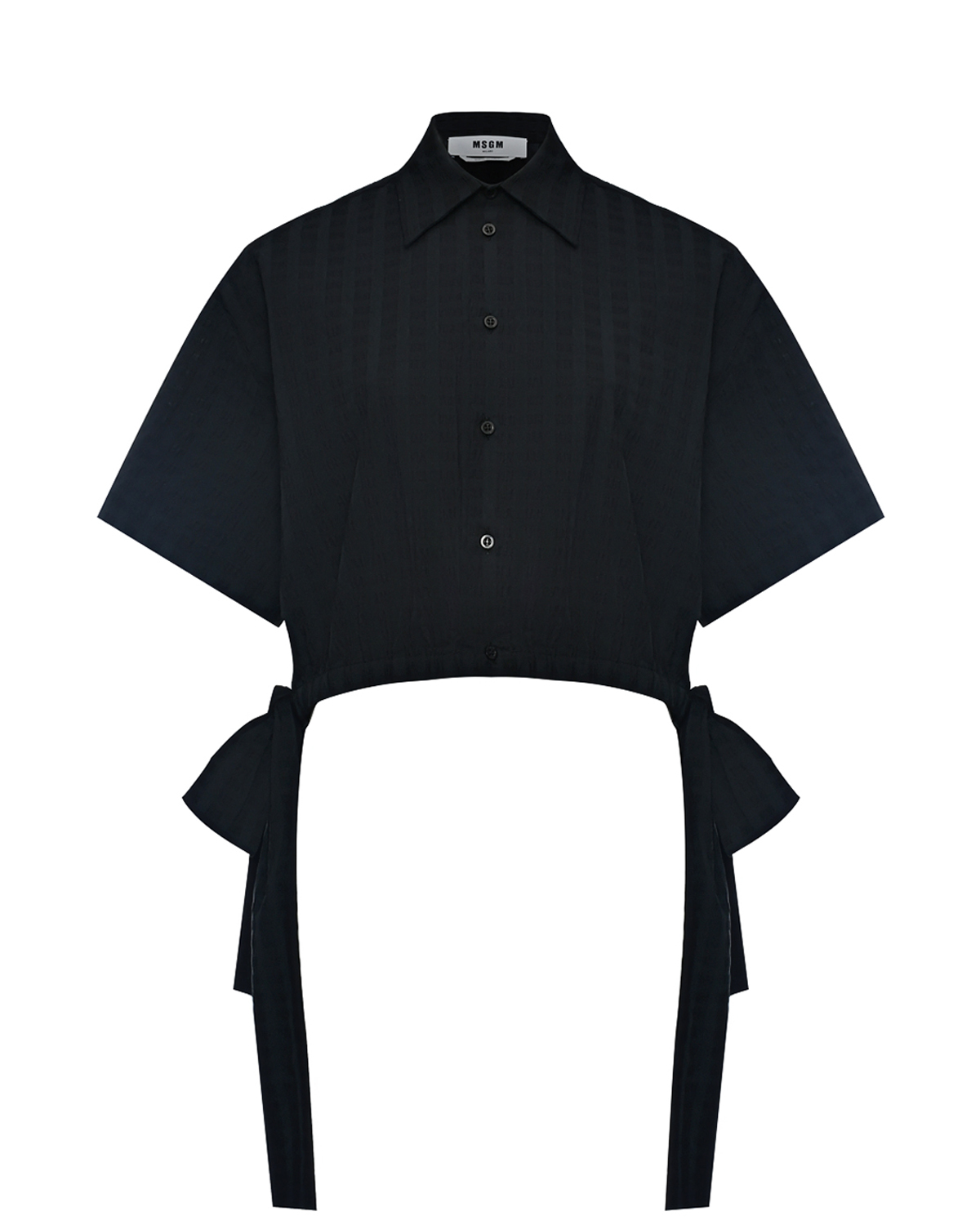 Рубашка укороченная с бантами MSGM, размер 40, цвет черный - фото 1