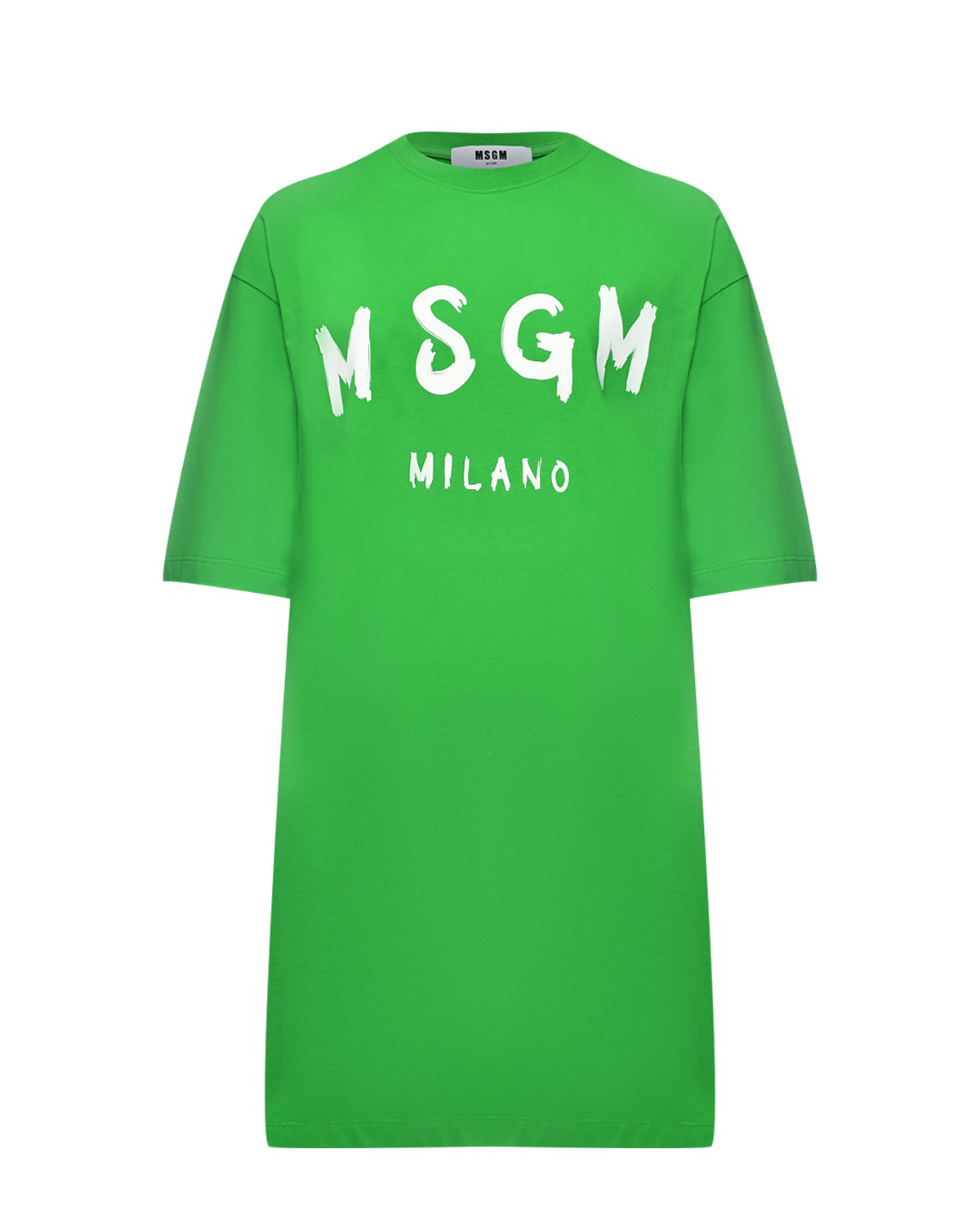 Платье-футболка, лого на груди MSGM, размер 40, цвет зеленый