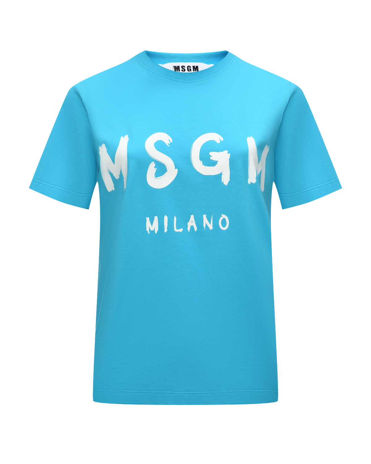 Футболка с крупным лого, голубая MSGM футболка с леопардовым лого msgm