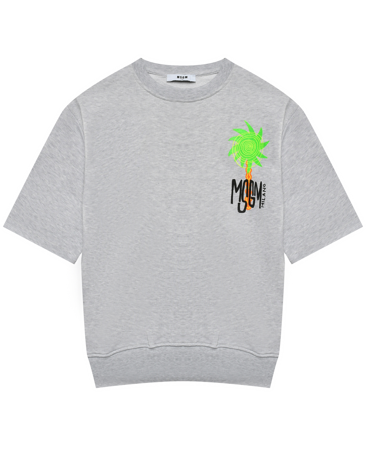 Свитшот с логотипом принт пальмы, серый MSGM свитшот msgm