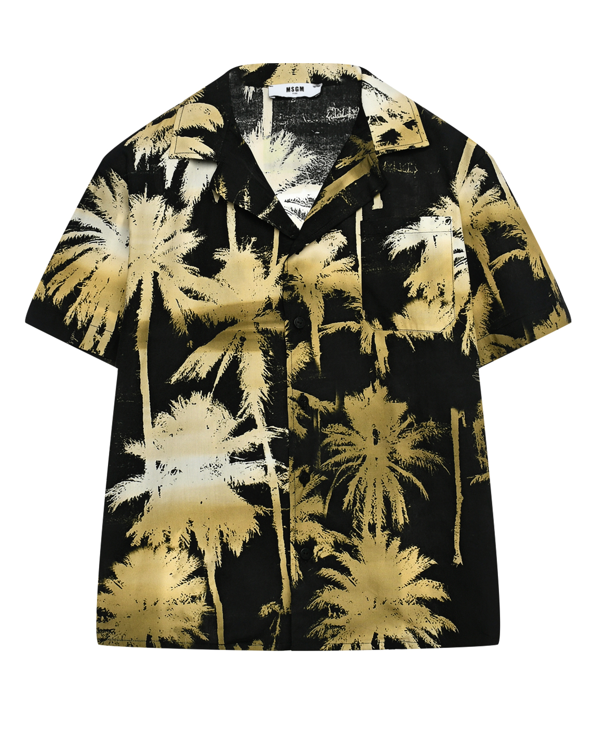 Рубашка пижамного кроя с принтом пальмы, черная MSGM