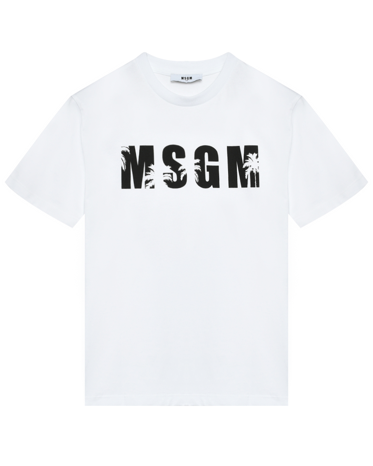 Футболка с черным лого, белая MSGM футболка с крупным лого голубая msgm