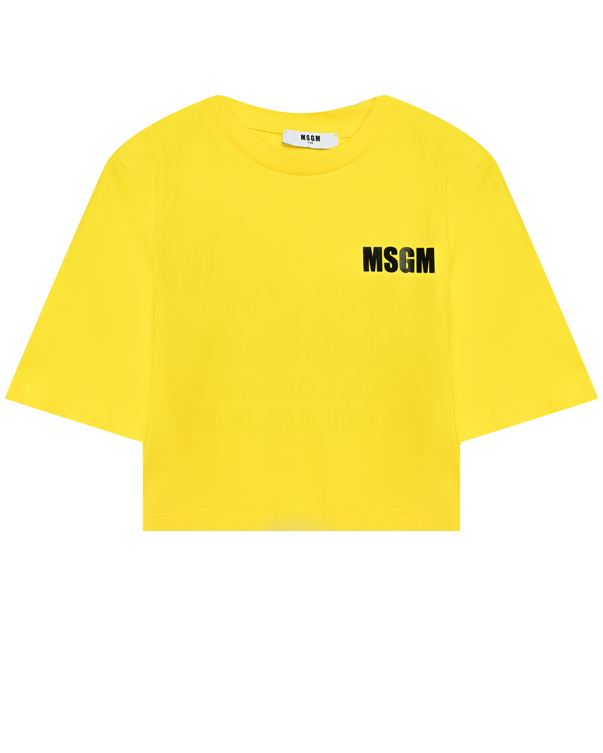 Футболка с принтом логотипа на спине, желтая MSGM