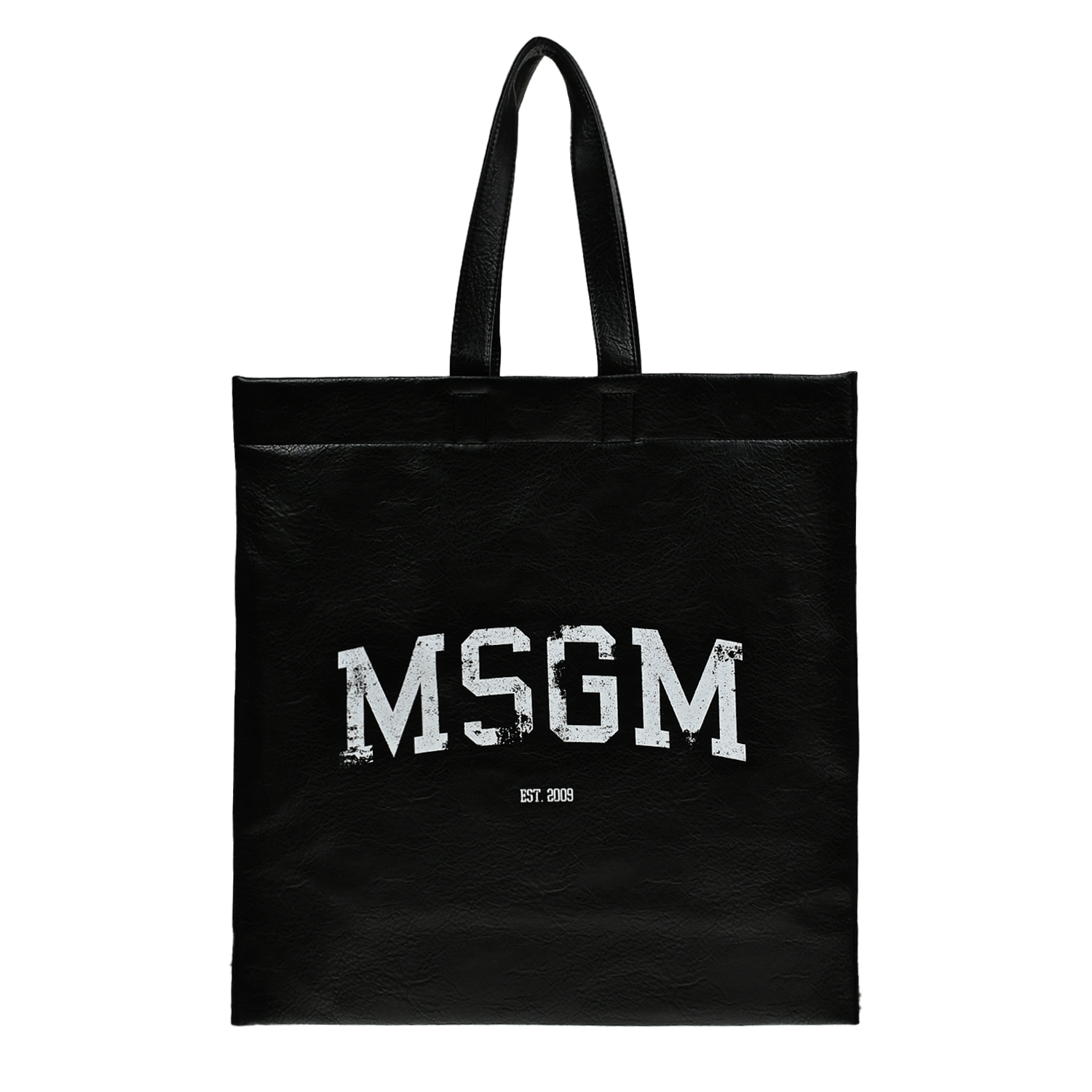 Сумка-шоппер с логотипом, черная MSGM, размер unica, цвет нет цвета - фото 1
