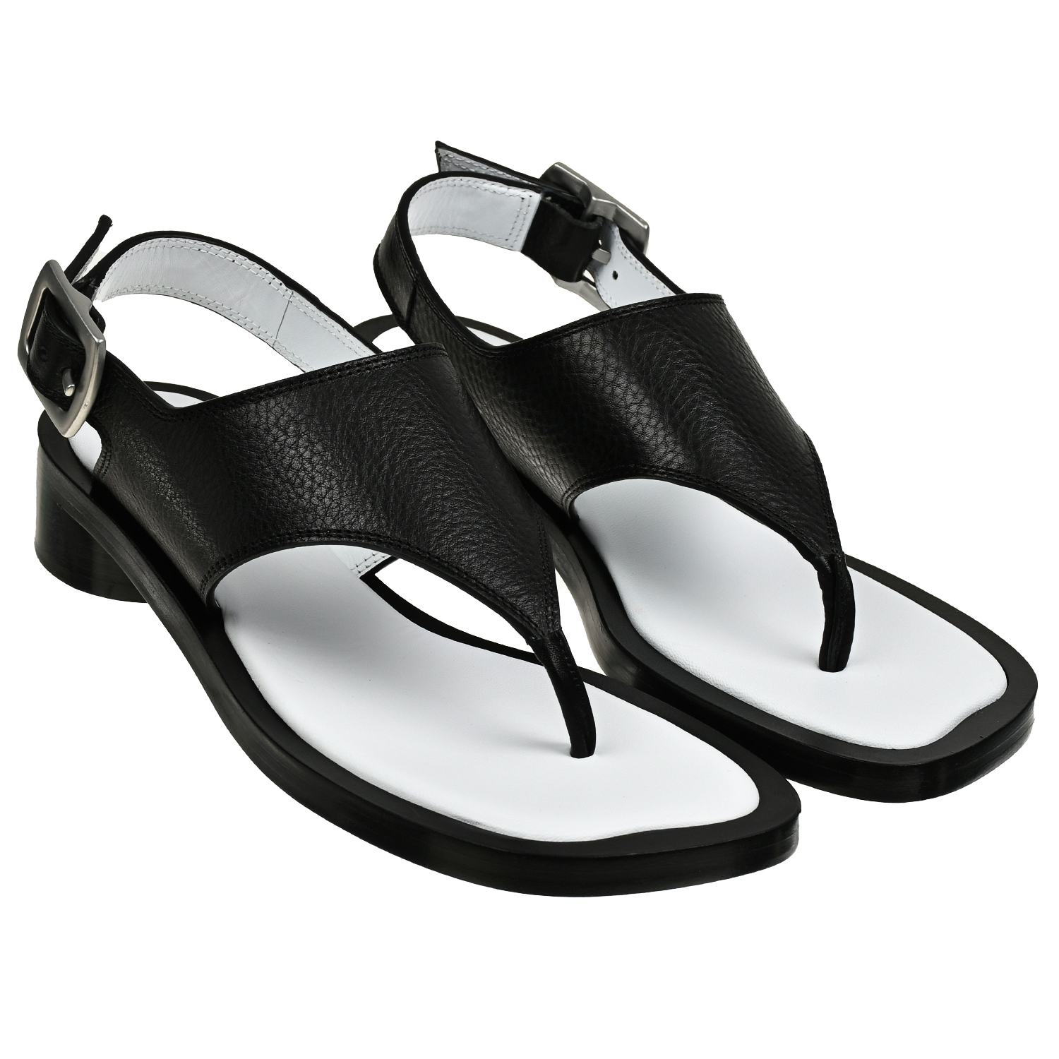 Босоножки на низком каблуке, черные MM6 Maison Margiela, размер 38, цвет нет цвета