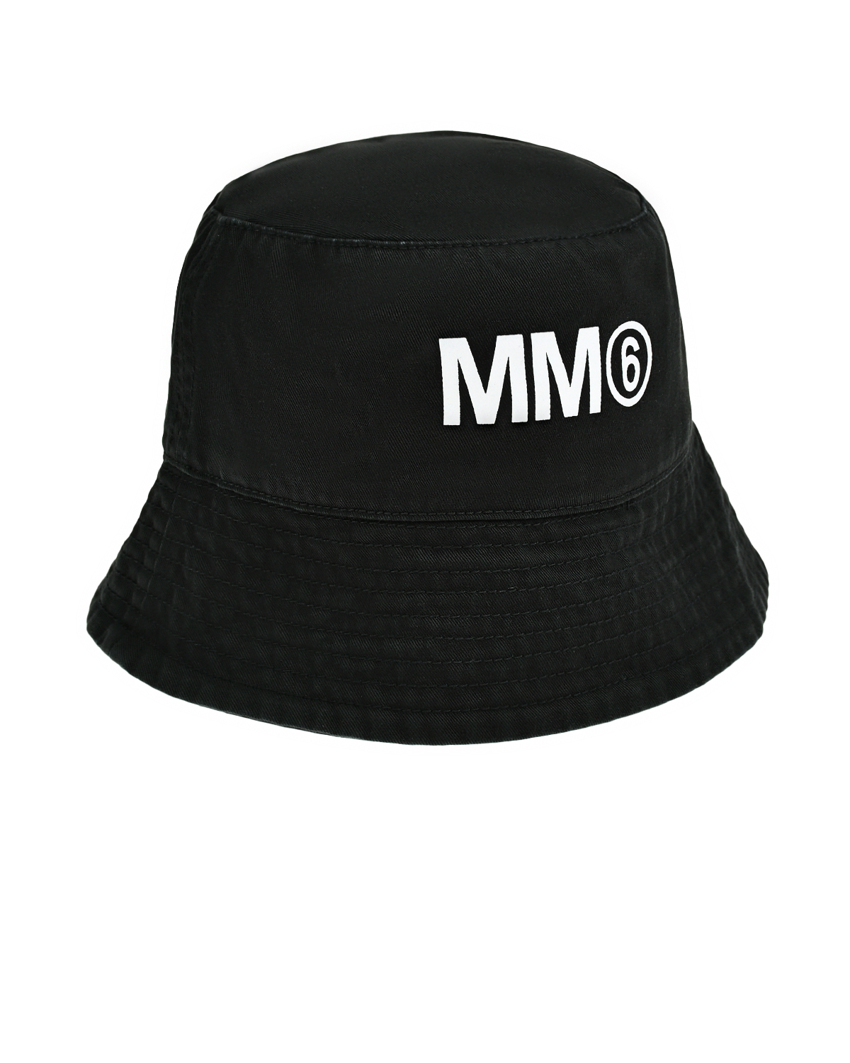 Панама с лого, черная MM6 Maison Margiela, размер 3, цвет черный