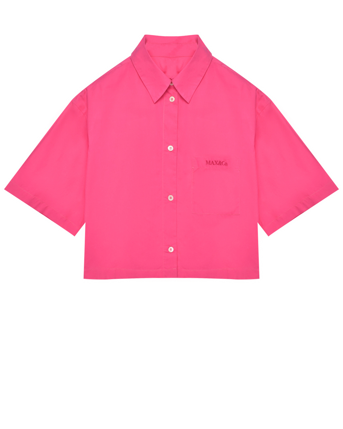 Рубашка укороченная розовая Max&Co