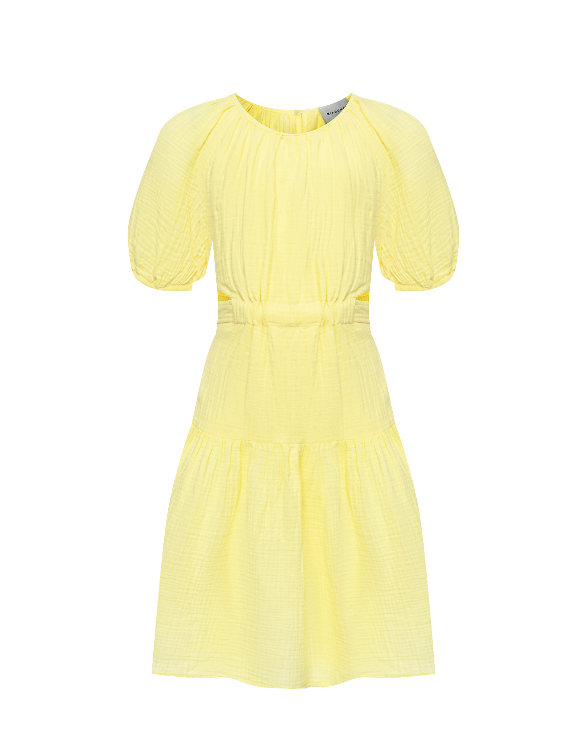 Платье с рукавами-фонариками, желтое Mipounet
