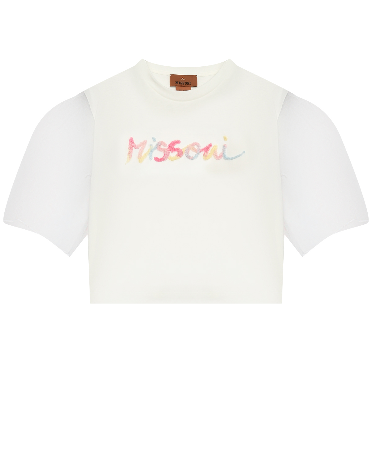 Футболка с разноцветным лого, белая Missoni футболка со сплошным разноцветным лого dolce