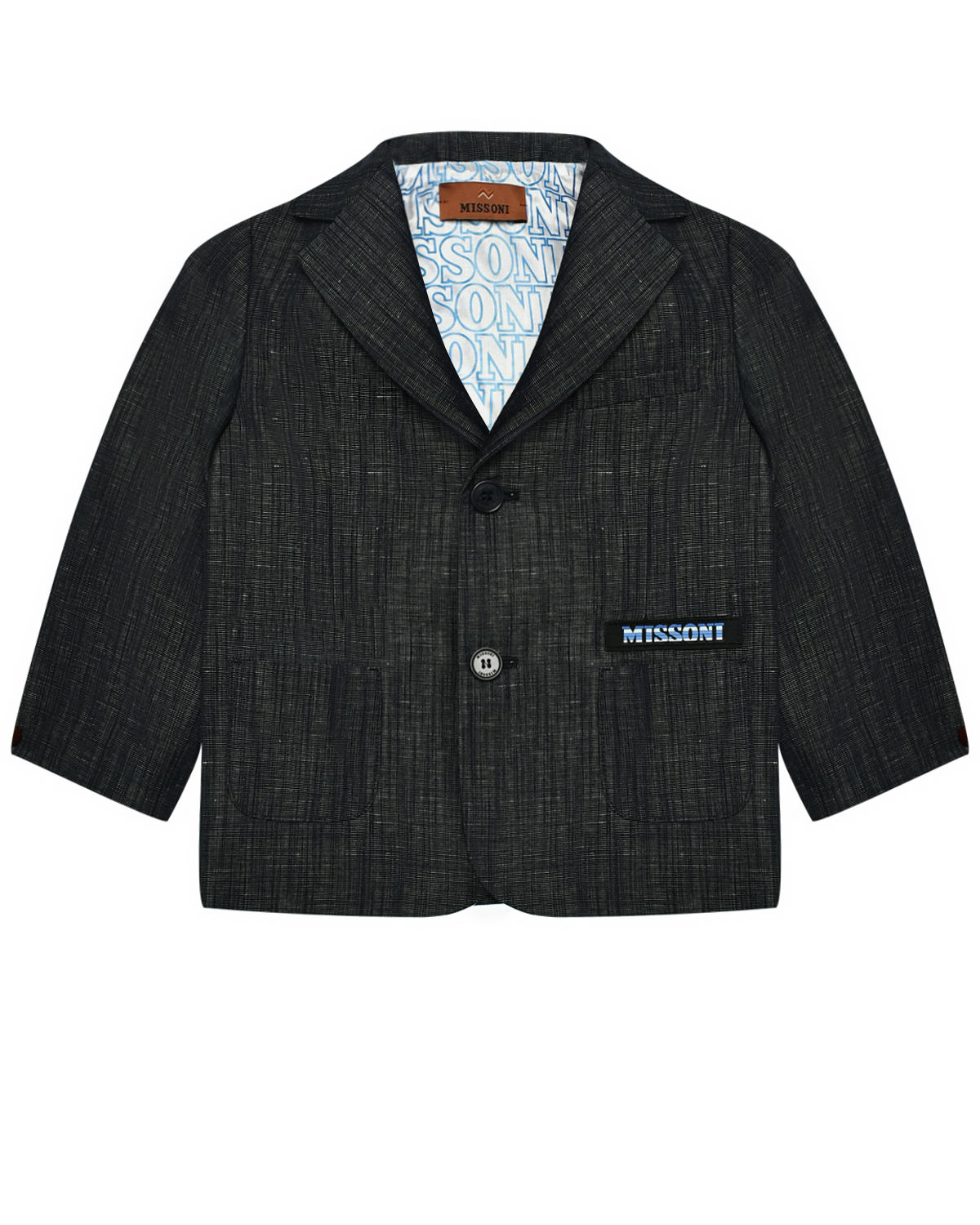 Пиджак с лого на кармане Missoni, размер 92, цвет синий
