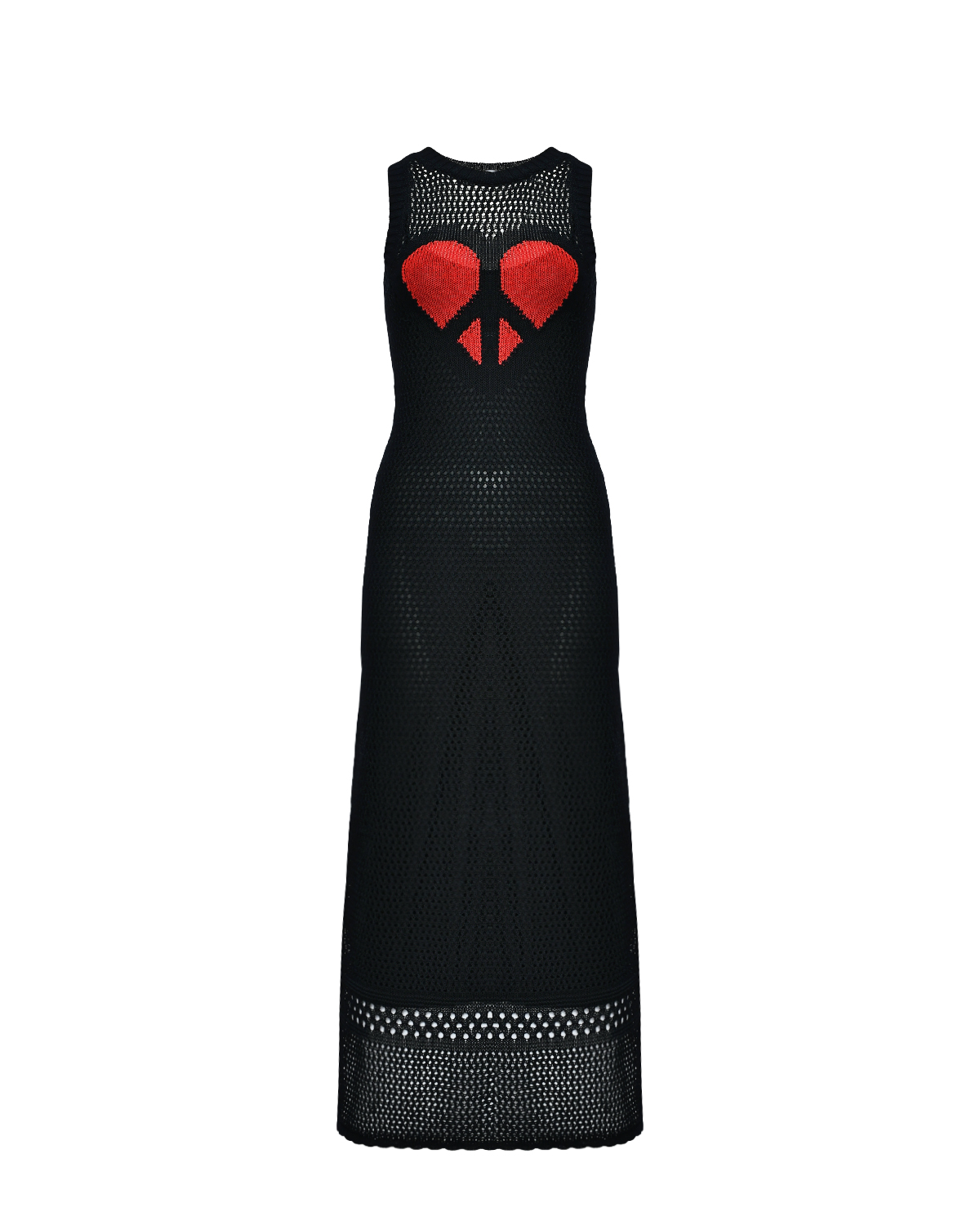 Платье с декором "сердце", черное Mo5ch1no Jeans