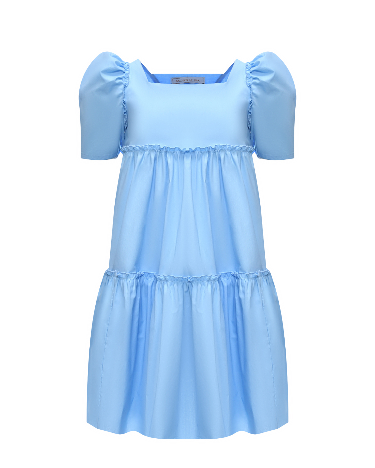 Платье с рукавами-фонариками Monnalisa, размер 116, цвет голубой - фото 1