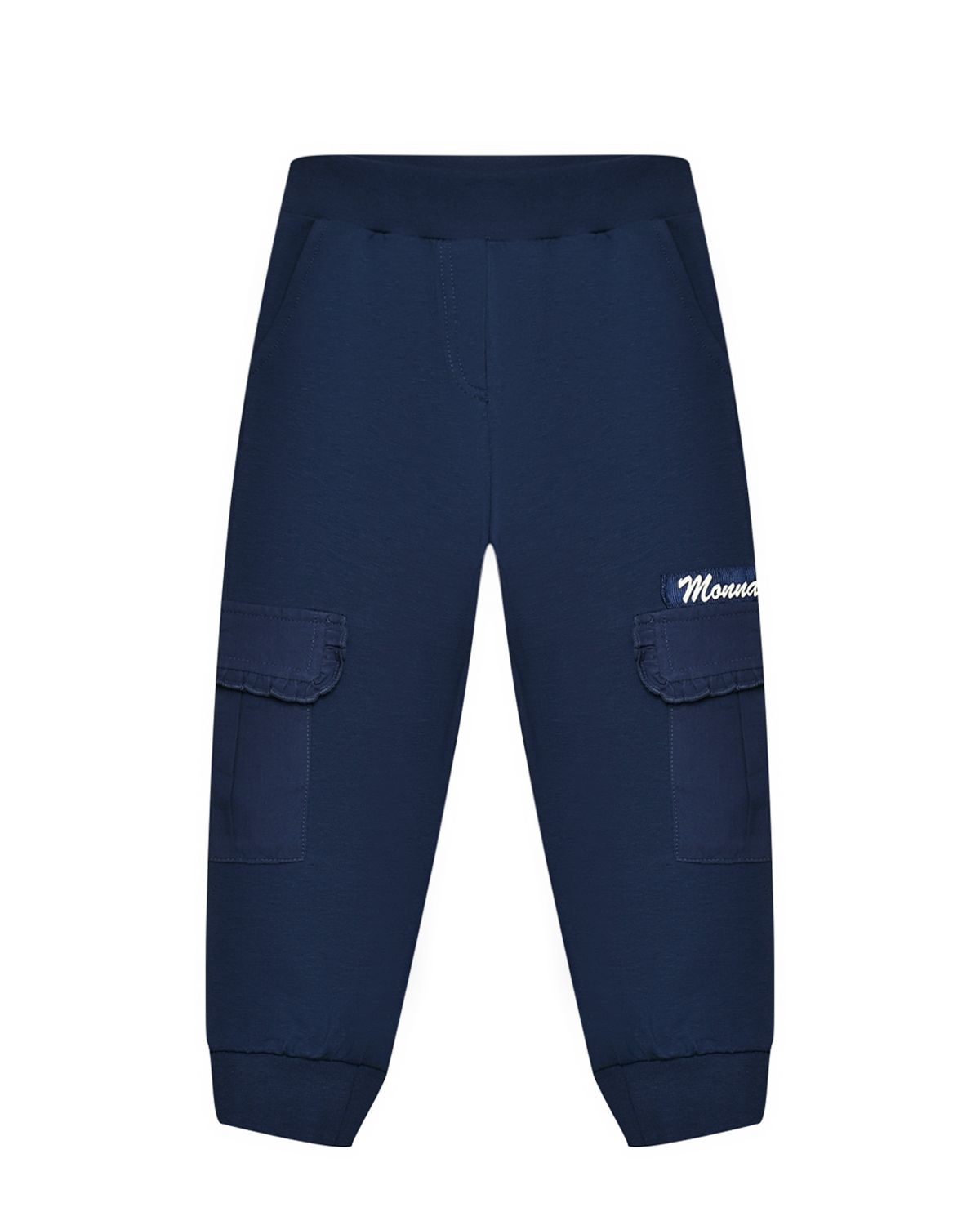 Брюки спортивные с карманами карго, темно-синие Monnalisa, размер 104, цвет синий - фото 1
