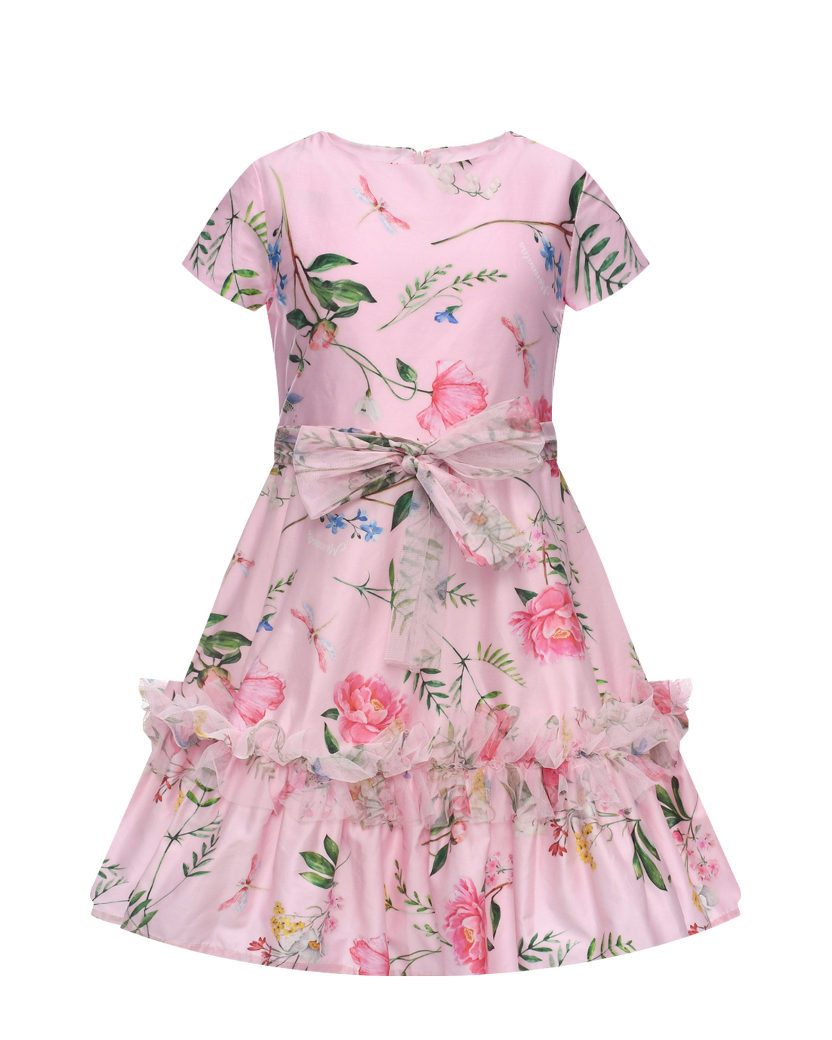 Платье со сплошным цветочным принтом Monnalisa, размер 116 - фото 1