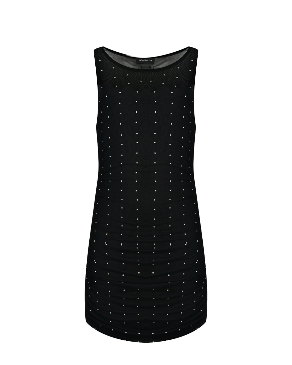 Платье черное со стразами Monnalisa, размер 140, цвет нет цвета - фото 1