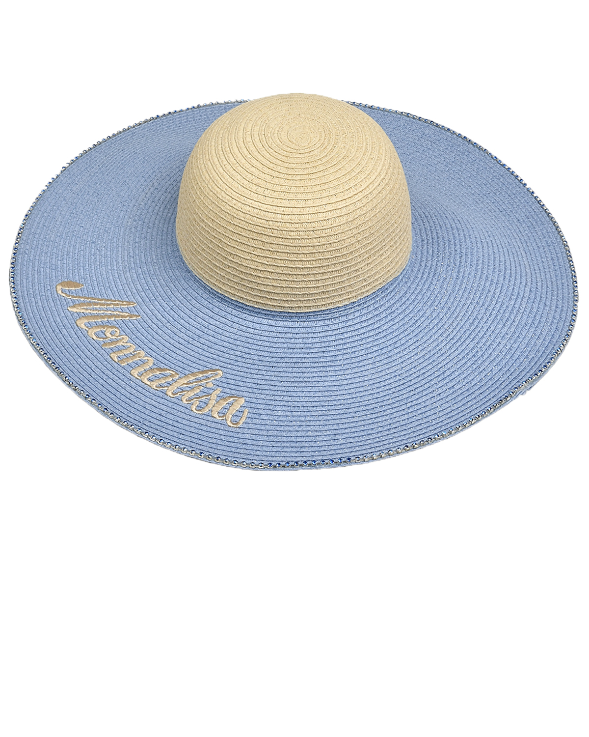 Плетеная шляпа с широкими полями Monnalisa, размер 56, цвет нет цвета