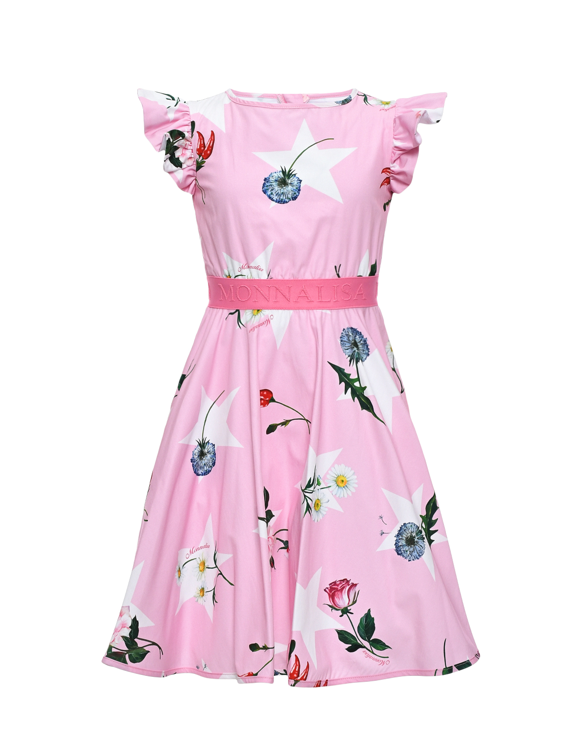 Платье с рукавами-крылышками Monnalisa, размер 104, цвет розовый - фото 1