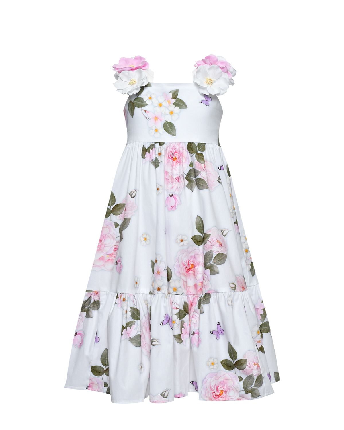 Платье с лямками из цветов Monnalisa, размер 128 - фото 1