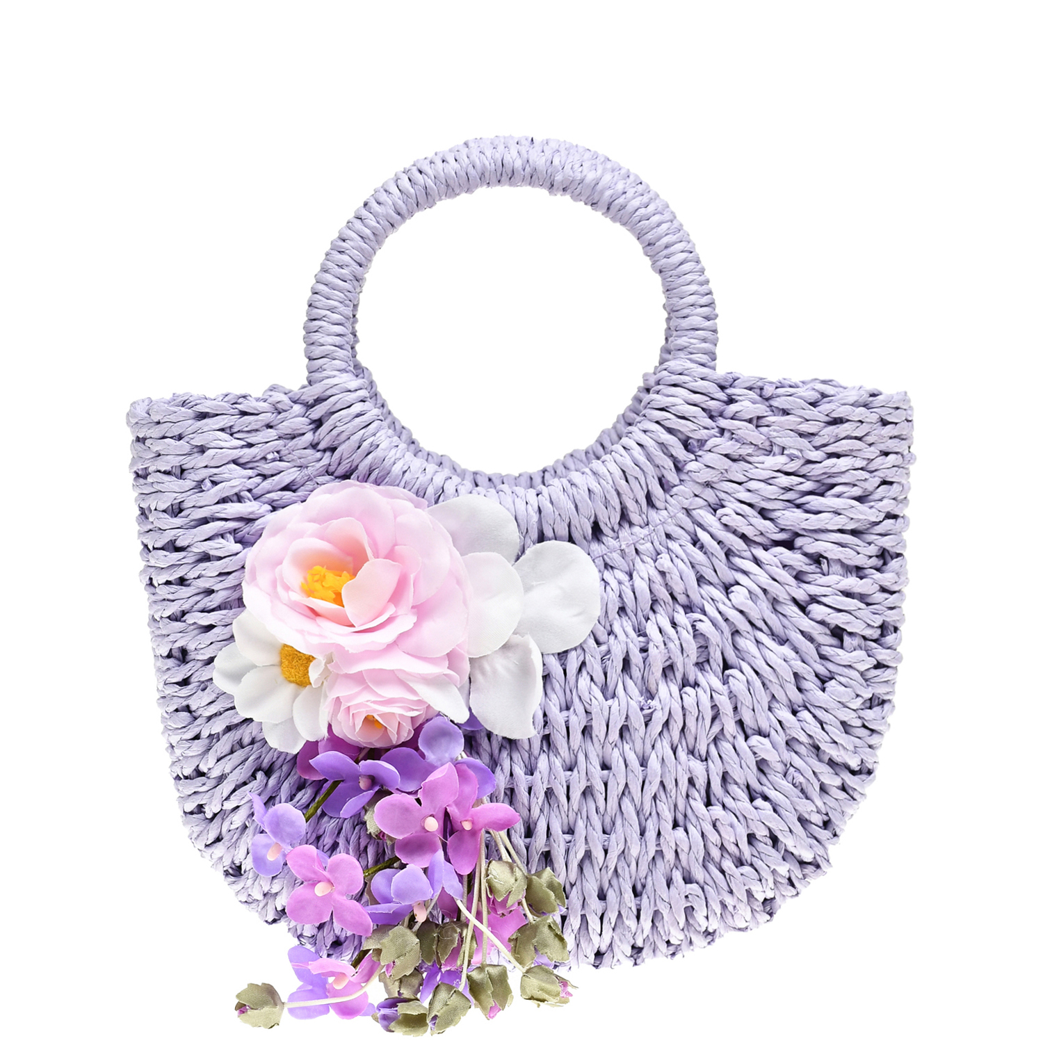 Плетеная сумка с цветами Monnalisa