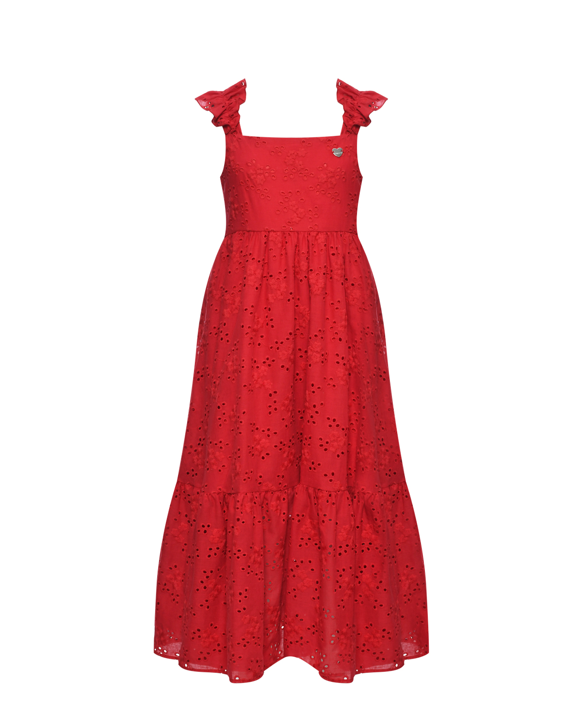 Платье с шитьем, красное Monnalisa, размер 116, цвет нет цвета - фото 1