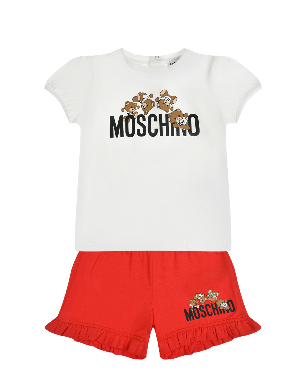 Комплект: футболка и шорты с рюшами Moschino