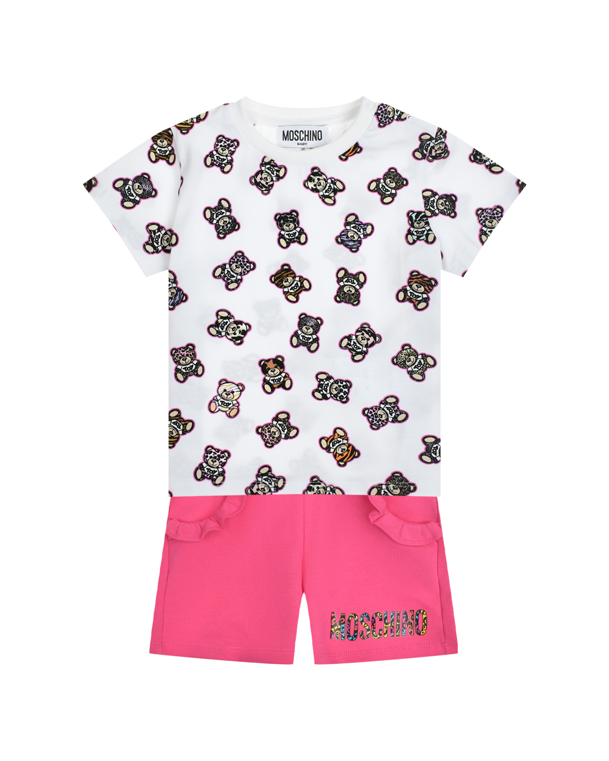 Комплект: футболка и шорты, принт "медвежата" Moschino
