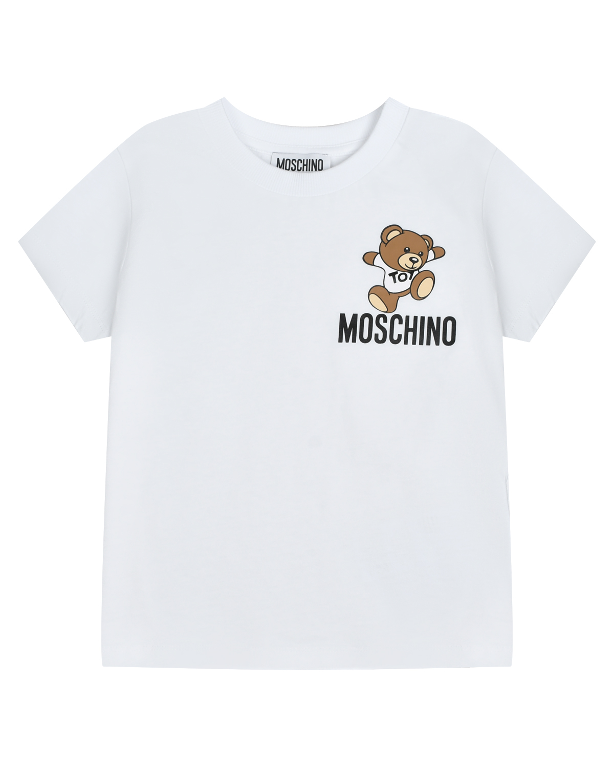 Футболка с лого на груди, белая Moschino футболка moschino