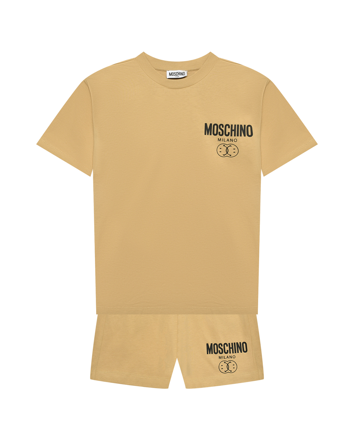 Комплект: футболка и бермуды, бежевый Moschino
