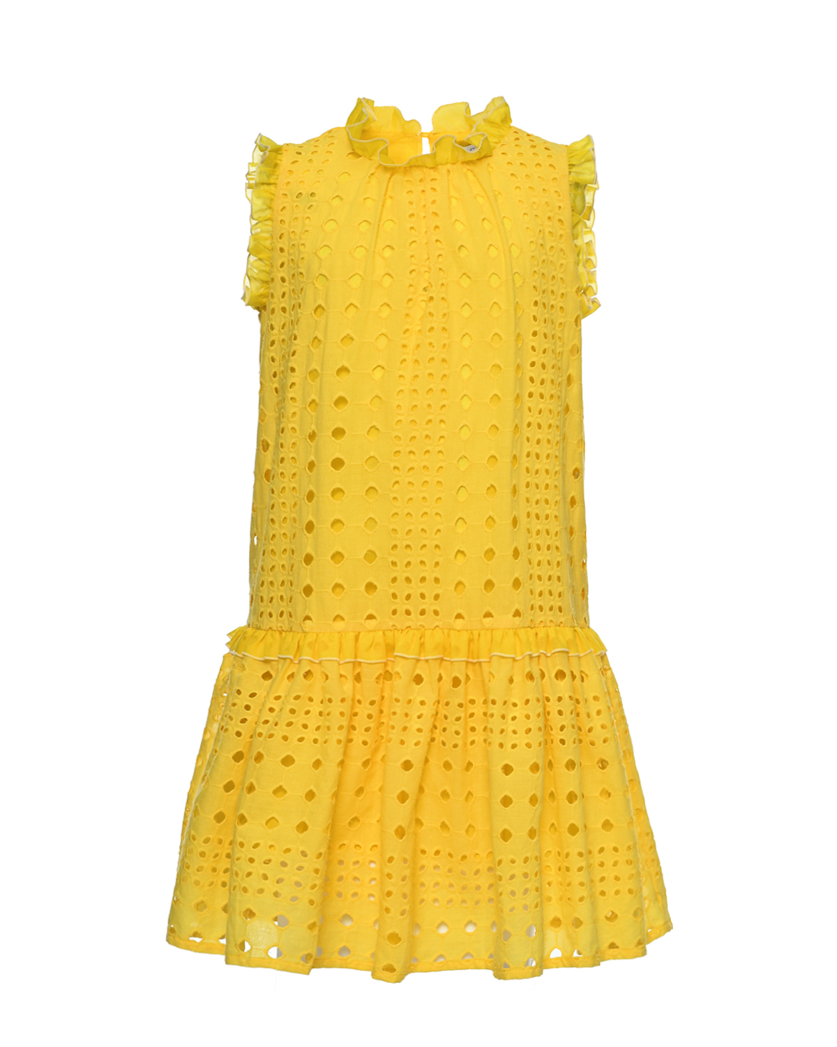 Ажурное платье с высоким воротом, желтое Paade Mode, размер 116, цвет нет цвета - фото 1