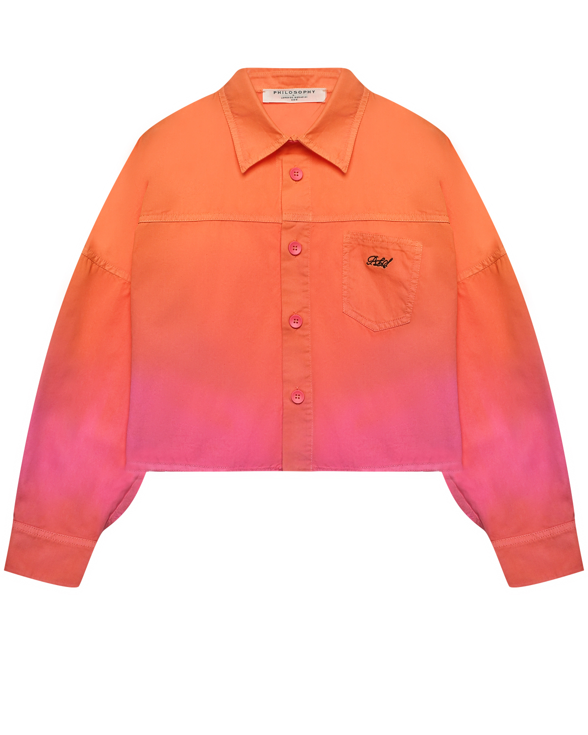 Джинсовая куртка с градиентным принтом Philosophy di Lorenzo Serafini Kids, размер 128, цвет мультиколор
