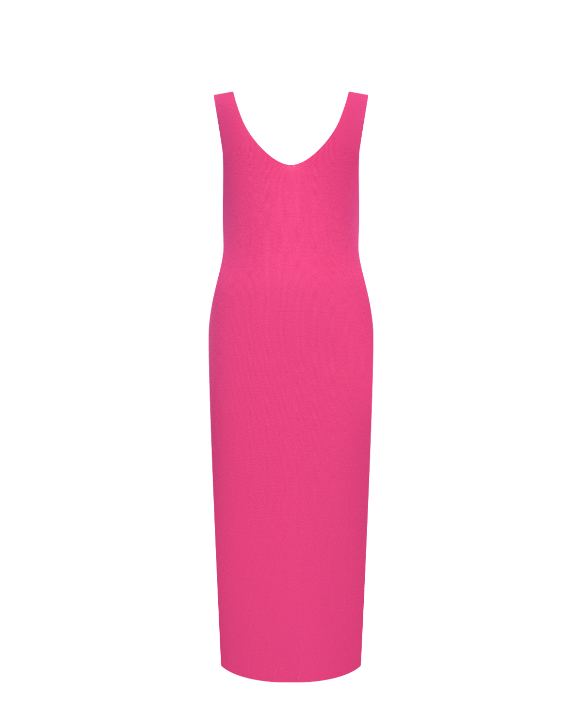 Трикотажное платье миди с V вырезом, розовое Pietro Brunelli, размер 46, цвет розовый - фото 1