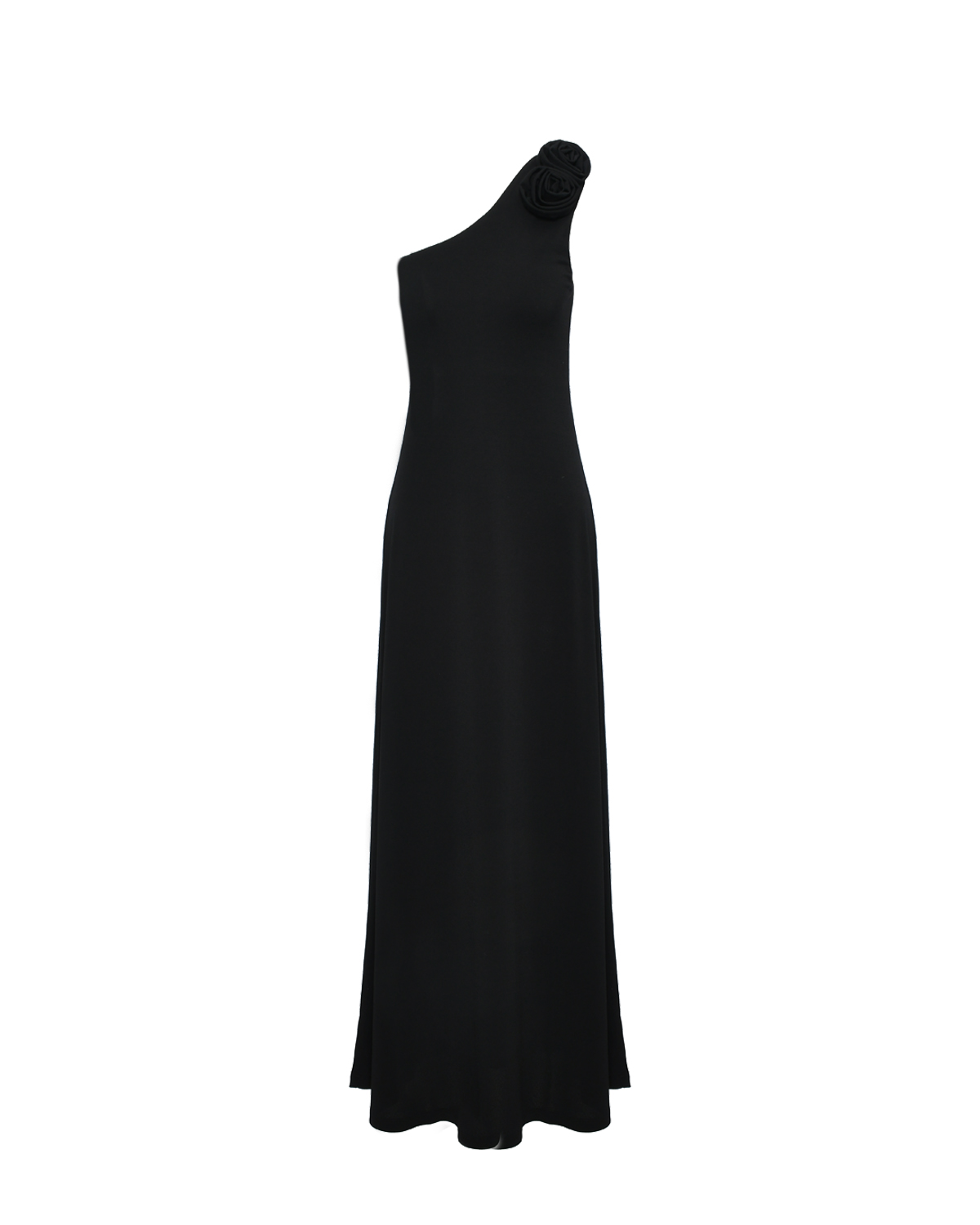 Платье EVA на одно плечо с розой, черное Pietro Brunelli, размер 38, цвет нет цвета