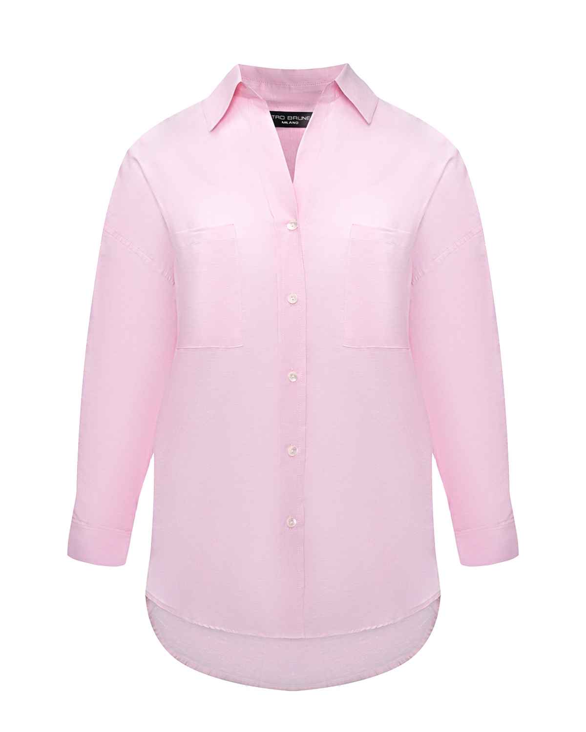Рубашка с карманами на груди, розовая Pietro Brunelli