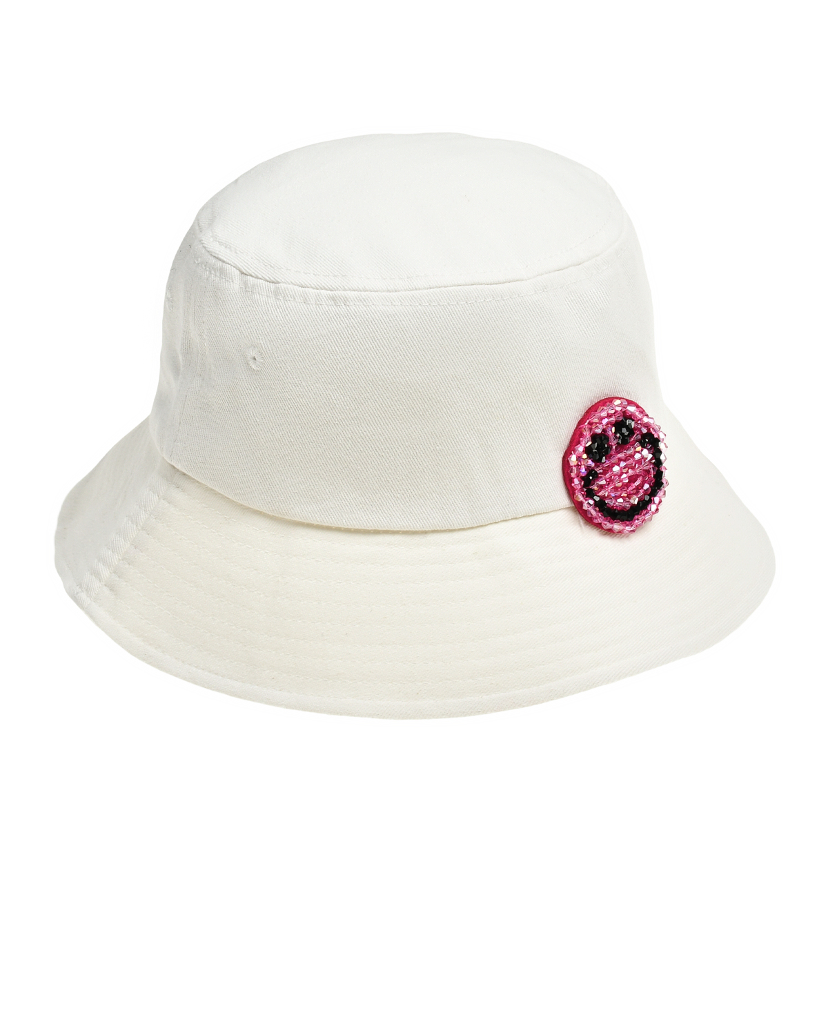 Панама со смайликом из бисера, белая Regina шапка с фиолетовым мишкой в короне белая regina