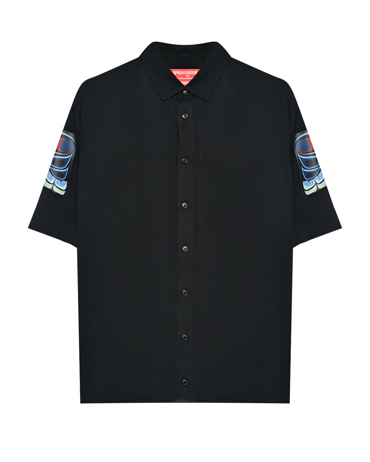 Рубашка oversize, черная SprayGround, размер S, цвет нет цвета