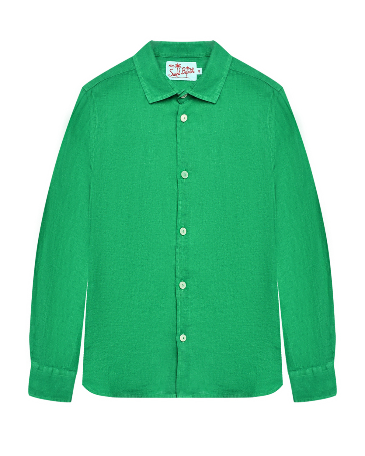 Льняная рубашка с длинными рукавами, зеленая Saint Barth