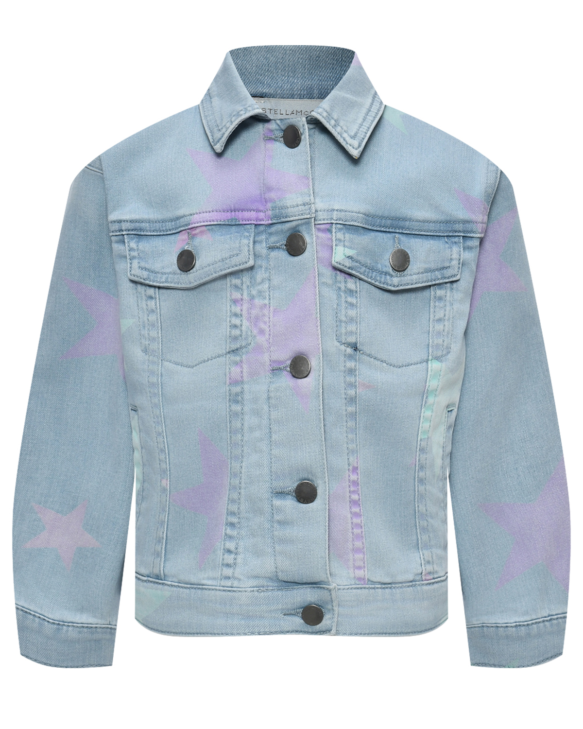 Джинсовая куртка с принтом "звезды" Stella McCartney, размер 110, цвет голубой