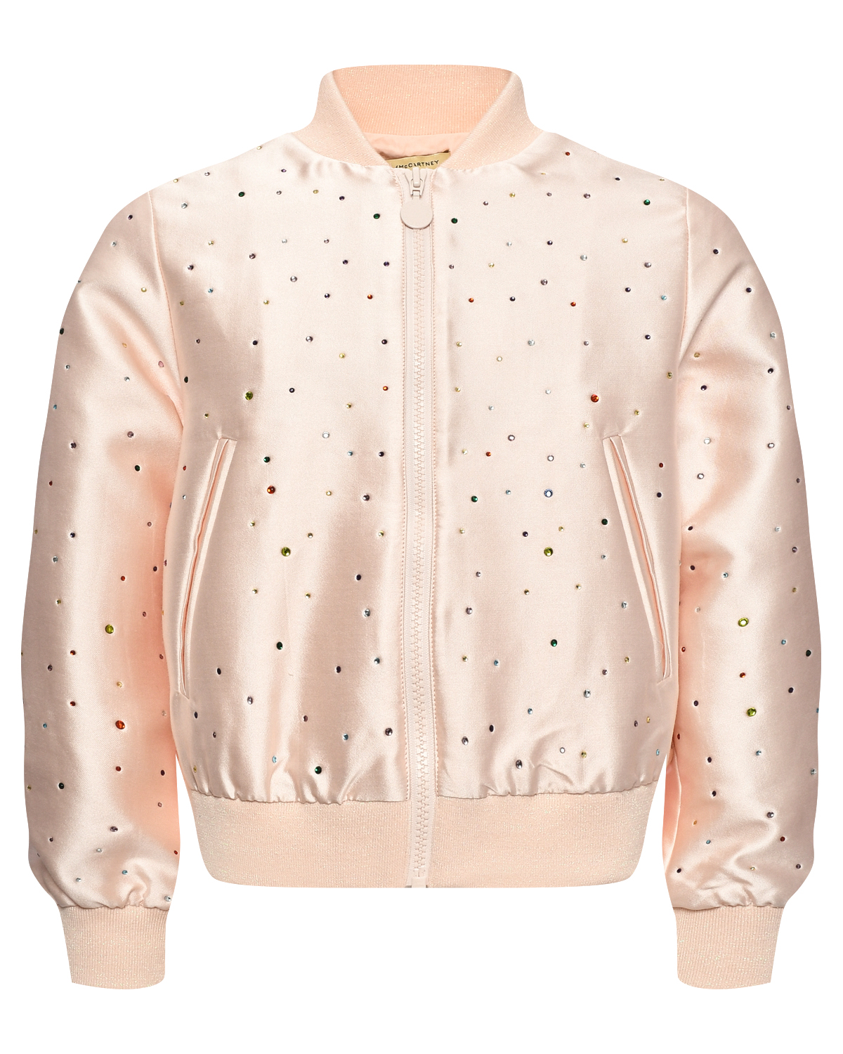 Куртка-бомбер со стразами, розовая Stella McCartney, размер 116, цвет нет цвета