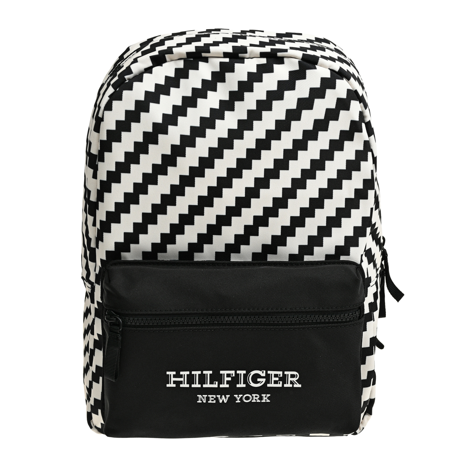 Рюкзак с узором зигзаг и логотипом на кармане, белый Tommy Hilfiger, размер unica, цвет нет цвета