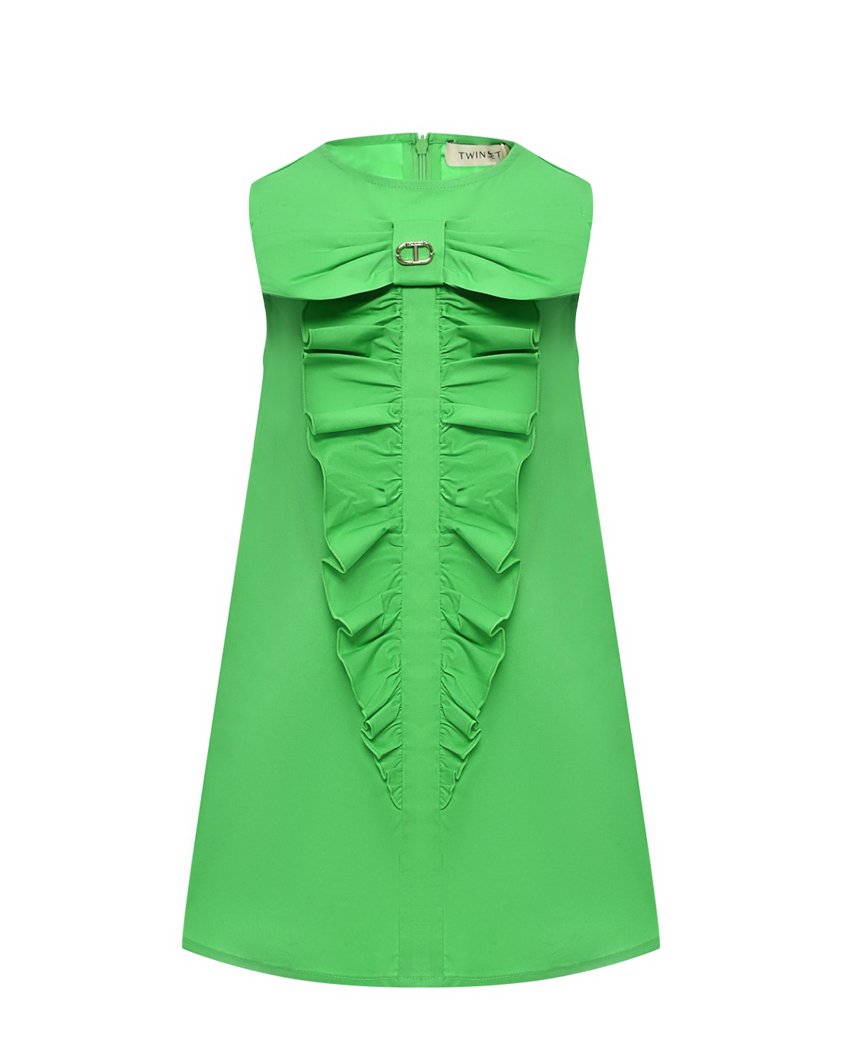 Платье с жабо, зеленое TWINSET
