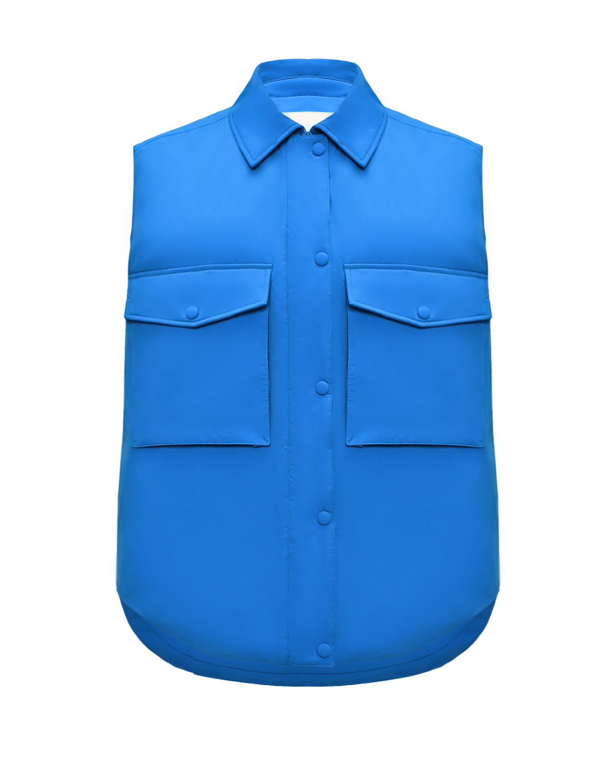 Жилет с наладными карманами, голубой Yves Salomon, размер 38